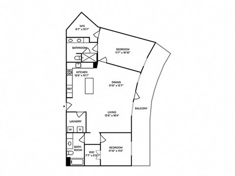 Sentral Old Town - B14 2BR 2BA Floor Plan